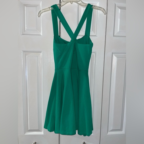 Zara Woman Emerald Green Cross Back Mini Dress - size small - Picture 3 of 4